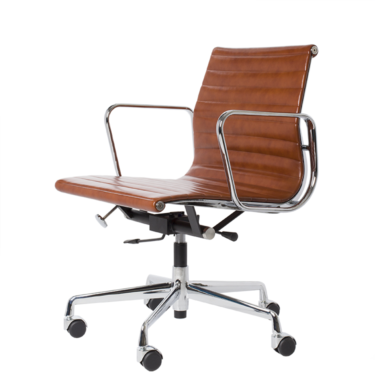 Charles Eames style, Bureaustoel EA117 Leder antique