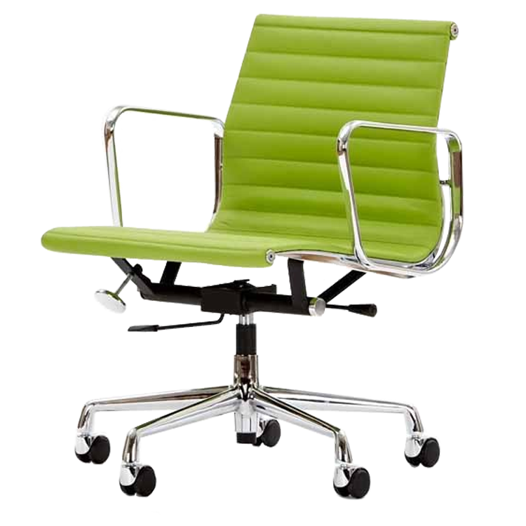 Charles Eames style, Bureaustoel EA117 Leder groen